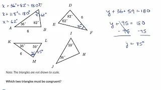 Determining congruent triangles example