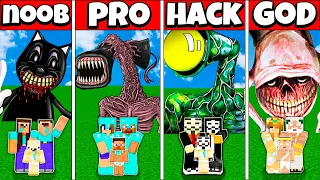 Minecraft Battle: FAMILY TREVOR HENDERSON CREATURES HOUSE - NOOB vs PRO vs HACKER vs GOD Animation