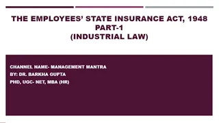 Employees' State Insurance Act, 1948 , part- 1, Introduction, applicability, non-applicability