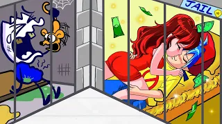 Max はひどい刑務所に閉じ込められている | Boyfriend vs Girlfriend FNF RICH VS BROKE JAIL Funny | Animated Short Films