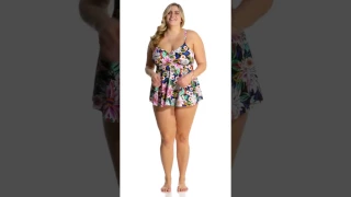 Shape Solver Plus Size Bora Bora V-Neck Tankini Top | SwimOutlet.com