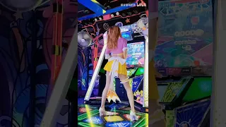 Sister dancing with a ribbon in a zero two short skirt