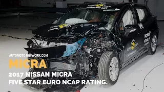 2017 Nissan Micra Crash Test | Five Star Euro Ncap Safety Rating.