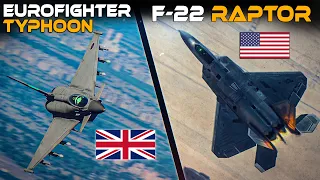 F-22 Raptor Vs Eurofighter Typhoon | Stealth Vs Range | Digital Combat Simulator | DCS |