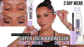 *new $10* MAYBELLINE SUPER LOCK CLEAR BROW GLUE REVIEW *sparse brows* | MagdalineJanet