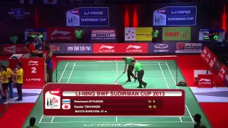 [HD] QF - WS - Inthanon Ratchanok (THA) vs Takahashi Sayaka (JPN) - 2013 Sudirman Cup