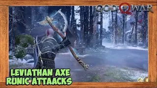 God of War All Leviathan Axe Runic Attacks Showcase