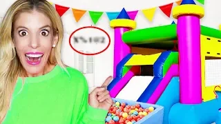 GAME MASTER Transforms My Living Room into a Giant CODE HOUSE! (Hidden Clues inside Bounce Ball Pit)