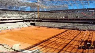 ÁREA DE GRAMADO LIBERADA, OBRA NOS BANCOS DE RESERVAS E RAMPA PRONTA