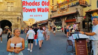 Rhodes old town walk 4k 60fps