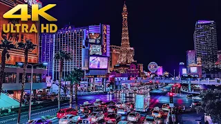 Vegas Strip After Dark - Driving Las Vegas Boulevard 4K