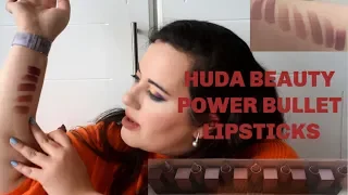 HUDA BEAUTY POWER BULLET MATTE LIPSTICKS SWATCHES & FIRST IMPRESSIONS