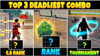 Top 3 Deadliest Character Skill Combination 🔥| Ranked, Custom & CS Ranked Game | Free Fire