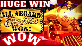 HUGE WIN On All Aboard Slot Machine In High Limit Room !