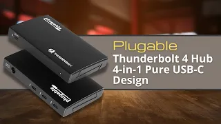 Plugable Thunderbolt 4 Hub, 4 in 1 Pure USB C Design