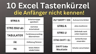 Excel - 10 Tastenkombinationen für Einsteiger - mit Übersicht