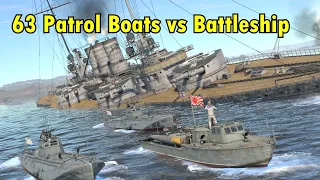 63 Patrol Boats vs Battleship - War Thunder