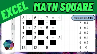 Create Math Square Puzzle Generator in Excel or Google Sheets | Full Tutorial