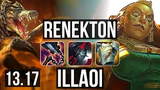 RENEKTON vs ILLAOI (TOP) | Rank 1 Renekton, 10/3/6, Dominating, Rank 21 | JP Challenger | 13.17