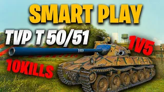 World of Tanks / TVP T50/51 / 10 kills / 1v5