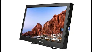 JOHNWILL 10.1 inch HD 1366x768 Portable Monitor HDMI & VGA Inputs, Mini Gaming Screen