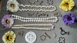 ЖЕМЧУЖНОЕ  КОЛЬЕ -процесс сборки.#jewelry «переделка»#авторскиеукрашения