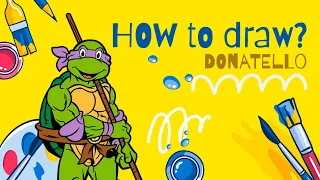How to draw DONATELLO ninja turtle Simple tutorial step-by-step!
