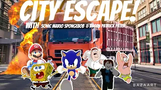 City escape! + Sonic Mario SpongeBob & Bacon Patrick pater