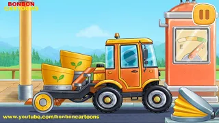 Farmland and Harvest - Excavator, Tractor - Cartoons For Kis & Childrens |  ကာတွန်းကားများ 2021
