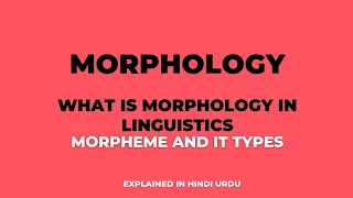 Morphology | What is Morphology in Linguistics | Morpheme and it Types Urdu Hindi