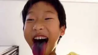 Weird guy with colored tongue?