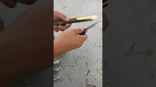 Slow Motion Carving Test - CRKT Hvas Linerlock on Russian Olive