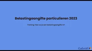 Online training: Hoe vul ik mijn Belastingaangifte in?