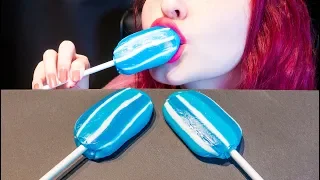 ASMR: Huge Blueberry Lollipops & A Blue Tongue | Crunchy Hard Candy 🍭 ~ Relaxing [No Talking|V] 😻