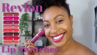 Revlon Ultra HD Vinyl Lip Polish Swatches | All 12 Shades | Deep Skin Tone