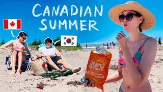 So Different From Seoul Life 🏖️👙 Canadian Summer 'Slow Living' 🇨🇦 Beach Day, Cooking w/ Family