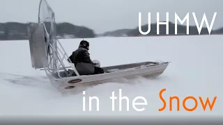 Mini electric airboat with UHMW in SNOW!