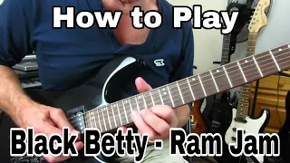 How to Play Black Betty by Ram Jam Complete with Solos. Guitar tutorial / Lesson