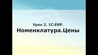 Урок 2 1С:ERP. Номенклатура. Виды номенклатуры. Номенклатурные позиции. Цены