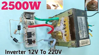 i make 2500W powerful 12V to 220V inverter using UPS transformer Mosfet