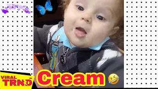 CUTE Funny Babies Eating  Cream | Funny babies Compilation Viral TRND