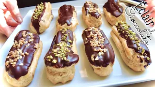 Chocolate Eclair Choux pasta with chocolate cream 🍫