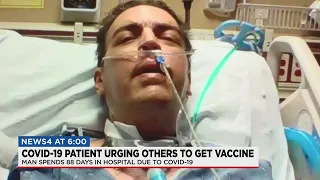 Covid patient talks to News4 from hospital bed