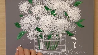 'White Hydrangea' Acrylic Painting Technique for Beginners