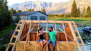 How To Build A Shed (Part 3) | Framing A Roof | Pitched Roof Install