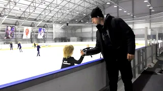 Alexander Plushenko, Practice with dad.