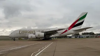 Emirates A380 Pushback and engine start with take off