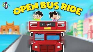 Open Bus Ride | Mumbai Tour with Friends | English Cartoon | Moral Stories | PunToon Kids