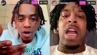 21 Savage Pulls Up On Soulja Boy For Dissing Him On IG Live