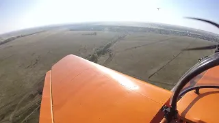 Полеты на самолет Пчелка-2, попадание в спутный след.